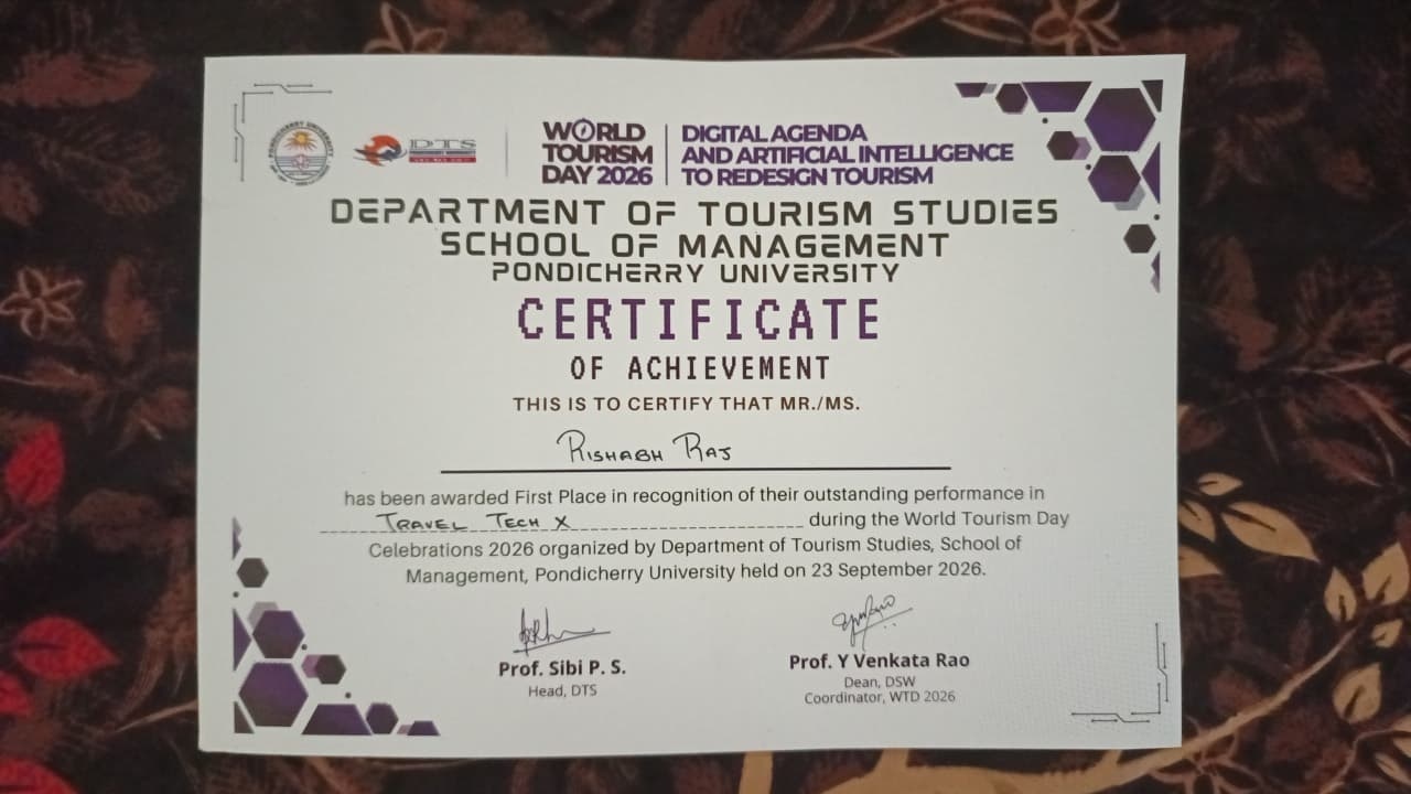 Travel Tech X Certificate